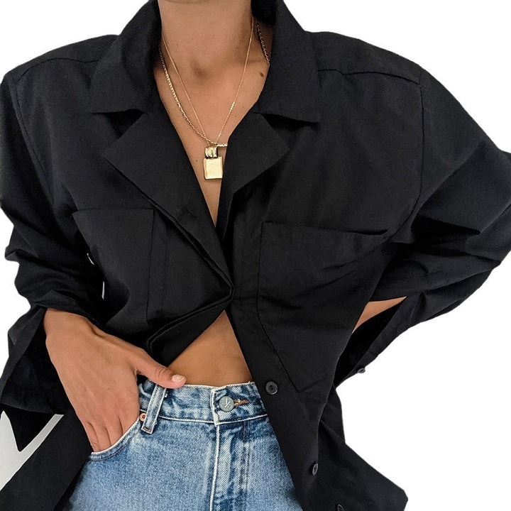 Damer elegant bluse med løse ærmer og struktureret krave Stilla