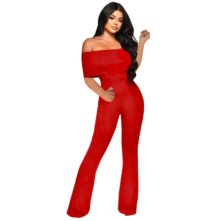 Damer elegant jumpsuit med off-shoulder design og bred ben Stilla