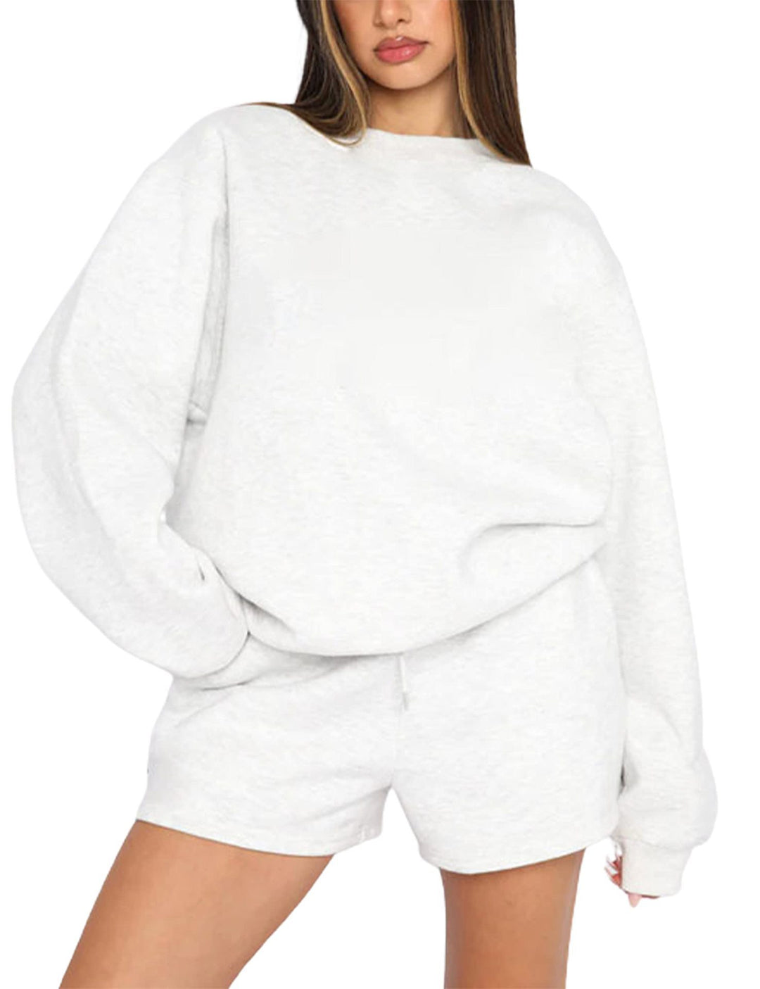 Kvinders Casual Sweater og Shorts Sæt Skovae
