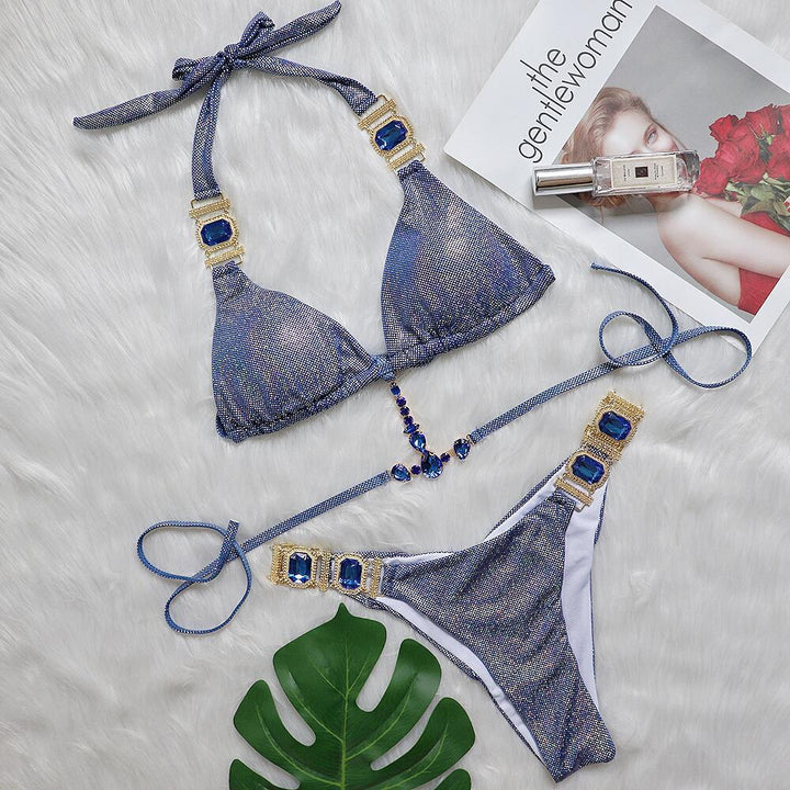 Dame High-Shine Halter Bikini Sæt Stilla