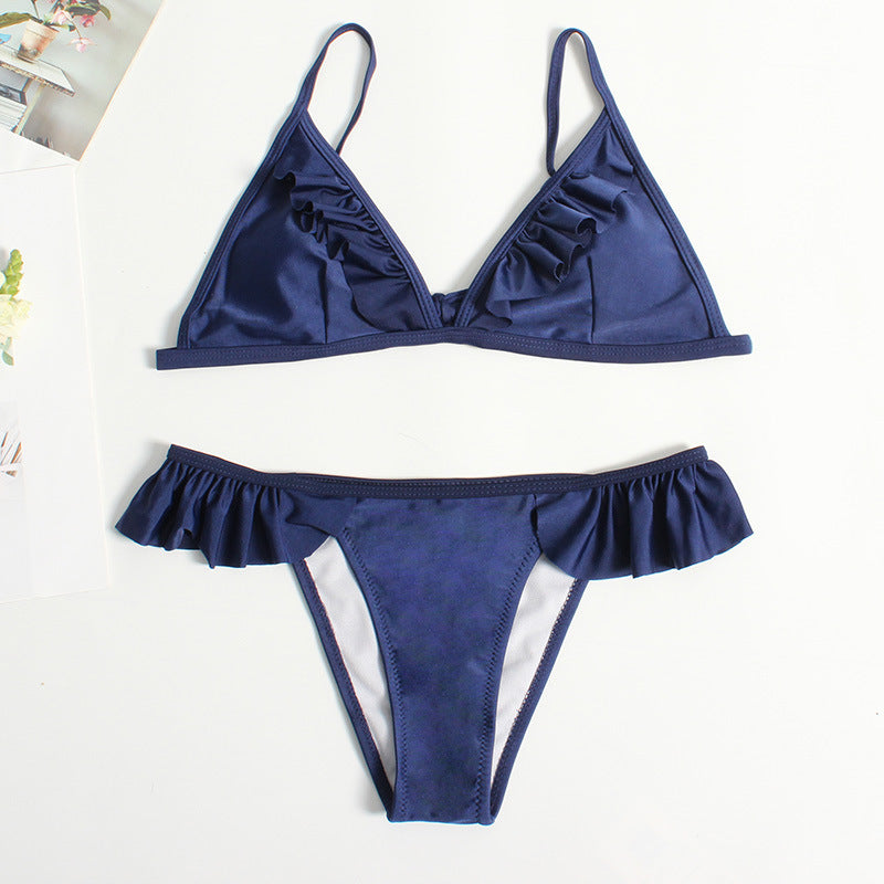Dame Triangel-Bikini med Rüschen Skovae