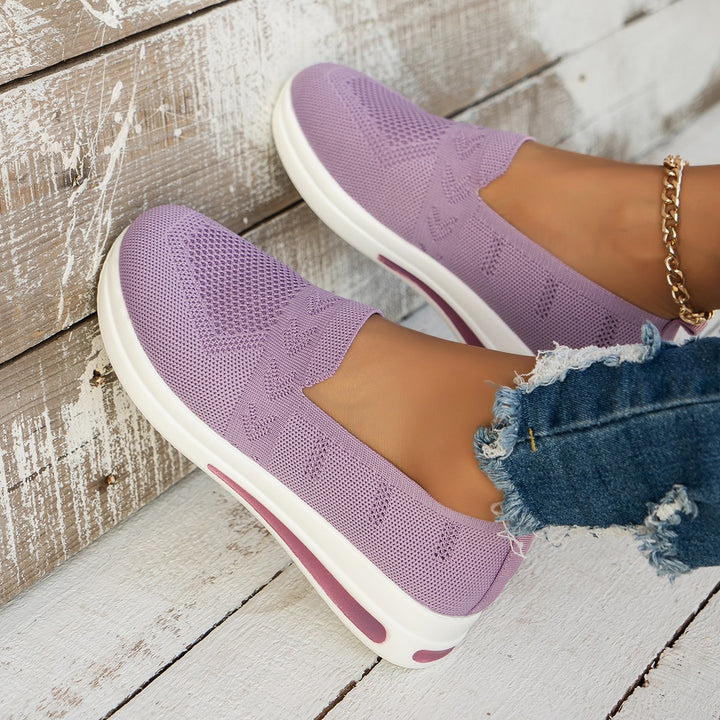 Dame Slip-On Sneakers med åndbart mesh-overdel og polstret sål Stilla