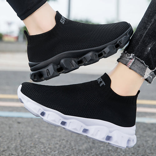 Unisex nan nahtløs strik-slip-on med soklignende skaft og skulptureret dæmpningssål Skovae