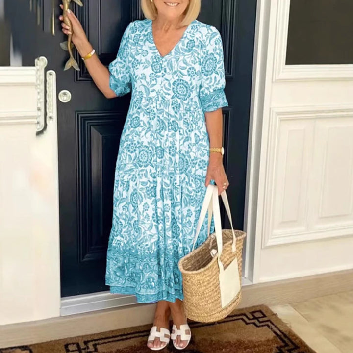 Dame Maxikjole med blomsterprint Stilla
