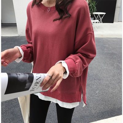 Kvinders afslappede sweatshirt med løs pasform og moderne detaljer
