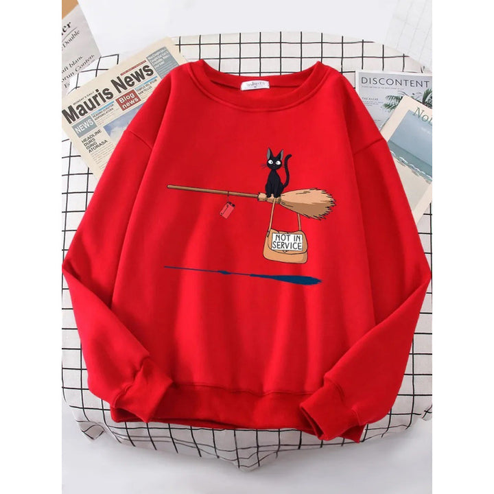 Kvinders sweatshirt med kreativ kat design Skovae