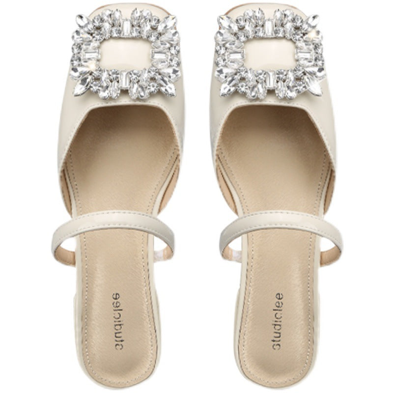 Dame sko sandaler med glitrende krystal spænde og elegant design Stilla
