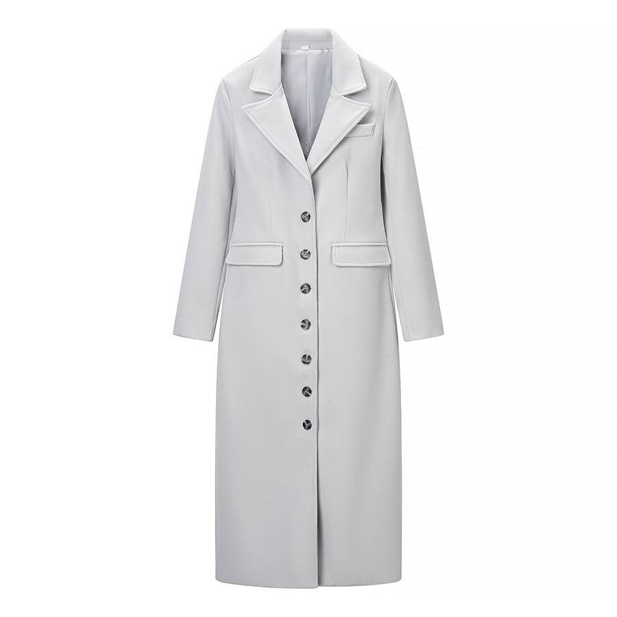 Kvinders elegante trenchcoat med dobbelt knaplukning og skræddersyet pasform Stilla