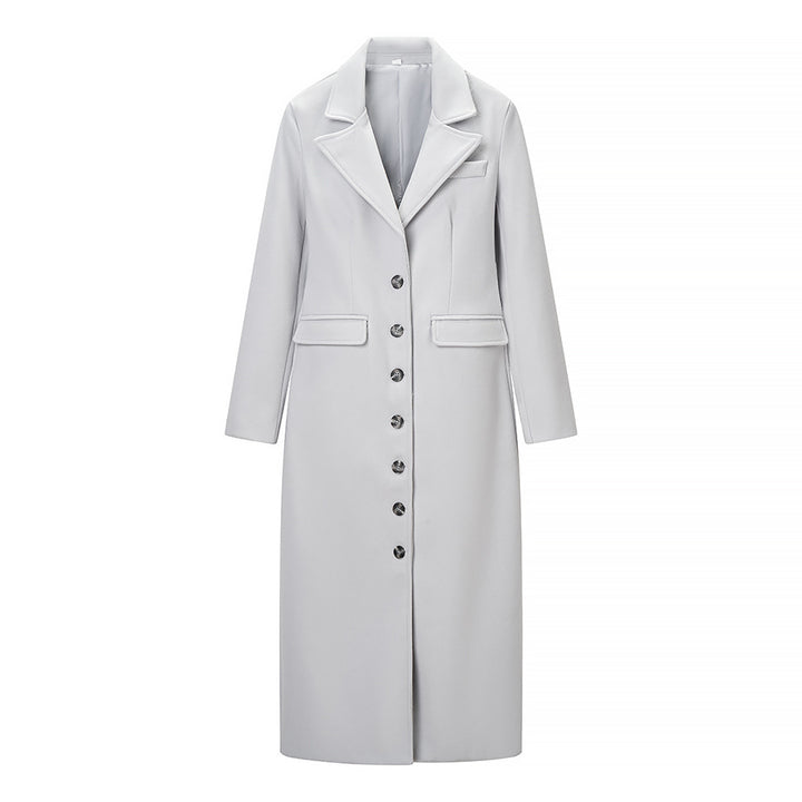 Kvinders elegante trenchcoat med dobbelt knaplukning og skræddersyet pasform Stilla