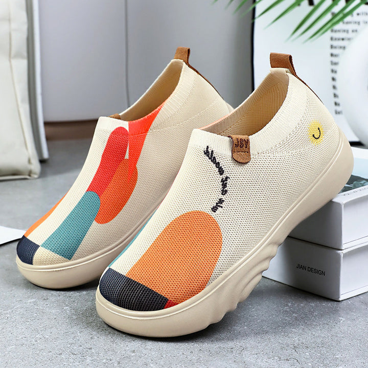 Dame Mode Slip-On Sneakers med unikt design og fleksibelt overmateriale Stilla