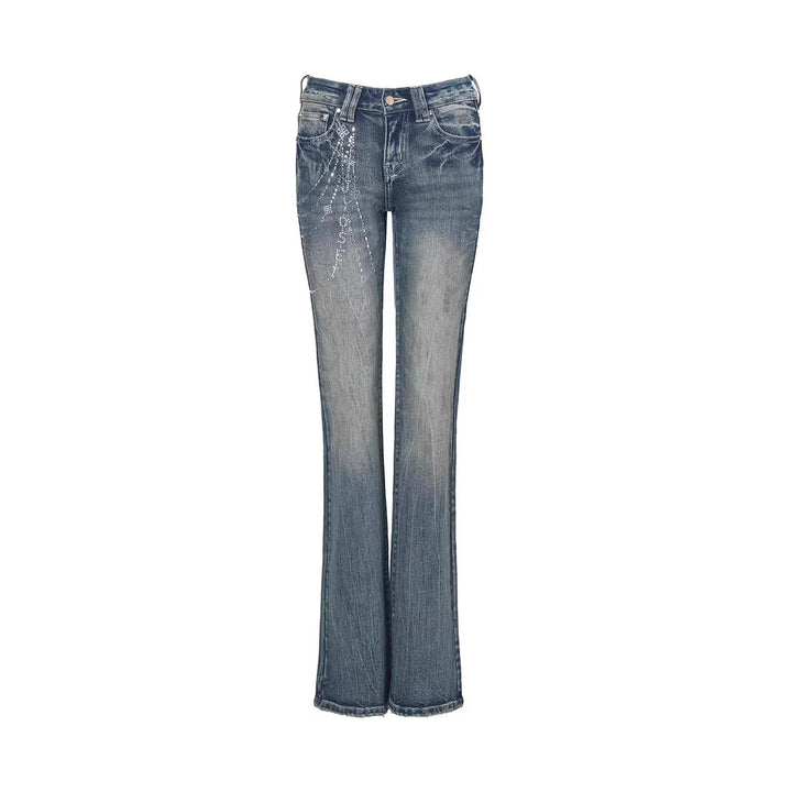 Dame Flared Jeans med glitrende applikationer Skovae