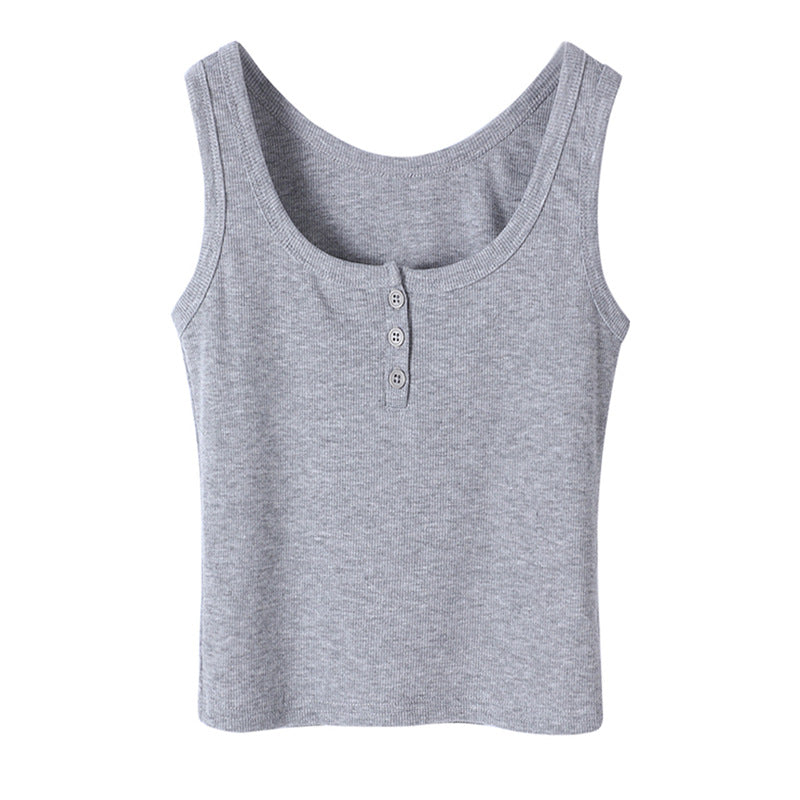 Femme Ribbede Henley Tanktop Stilla