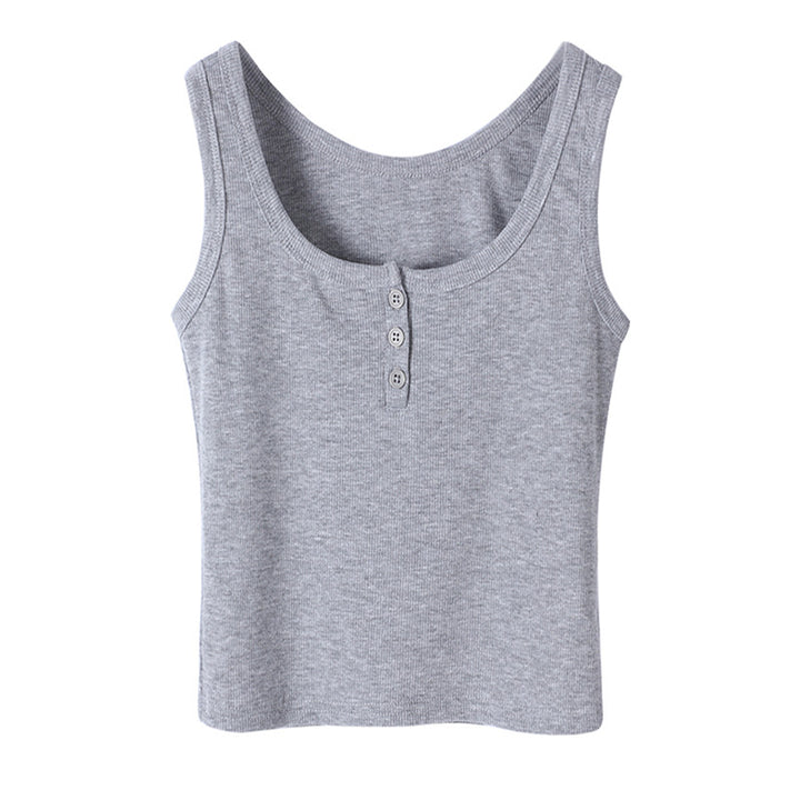 Femme Ribbede Henley Tanktop Stilla