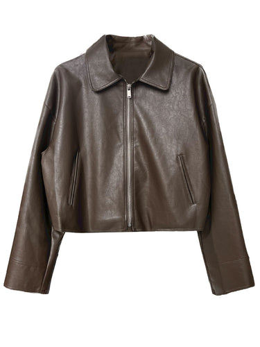 Stilla | Bonnie Brown Cropped Bomberjakke