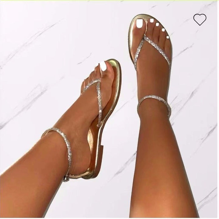 Dame elegante sandaler med funklende strassdetaljer og komfortabelt fodseng Stilla
