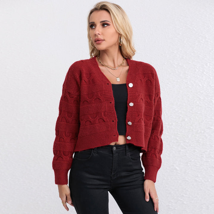 Kvinders cardigan med fashionable jacquardmønster Stilla