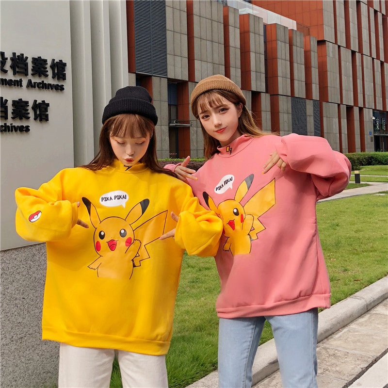 Kvinders sweatshirt med Pikachu-motiv og høj krave Stilla
