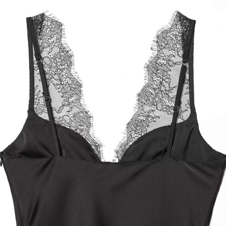 Dame elegant Camisole-top med blondeindlæg og kvalitetsstof Skovae
