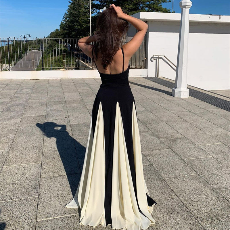 Dame Maxikjole med asymmetrisk snit og elegante stropper Stilla