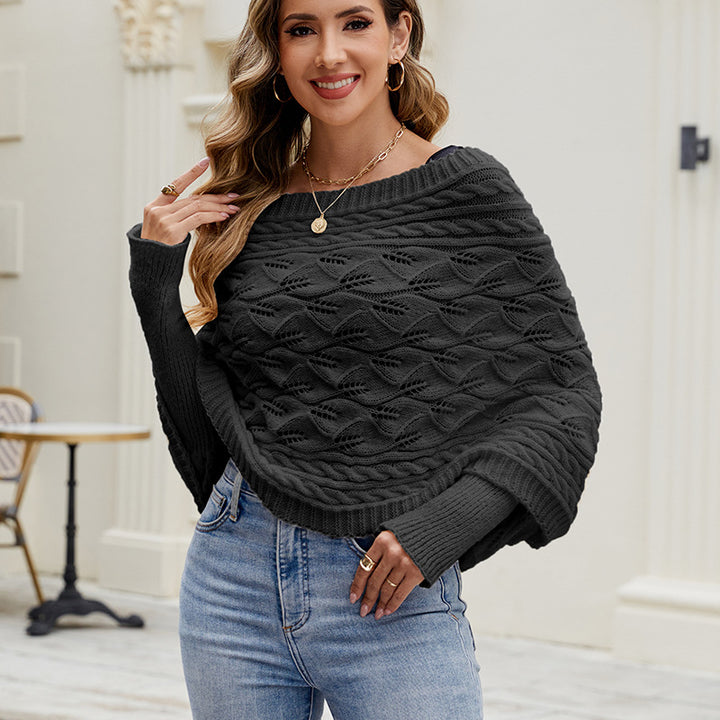 Dame strikpullover med raffineret vikkelook Stilla