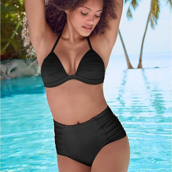 Dame højtaljet bikini med feminint flæse design Skovae