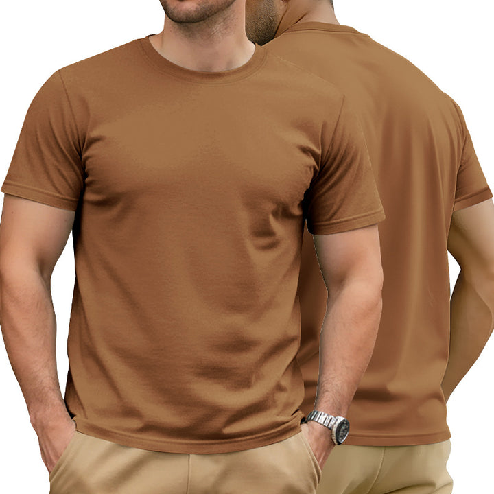 Herren nan Basic Kortærmet T-shirt lavet af kvalitets bomuldsblanding med rund halsudskæring, flade syninger og Regular Fit Skovae