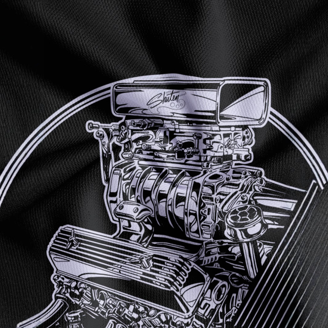 Herren Poloshirt med motorisk grafikdesign og komfortabel pasform Stilla
