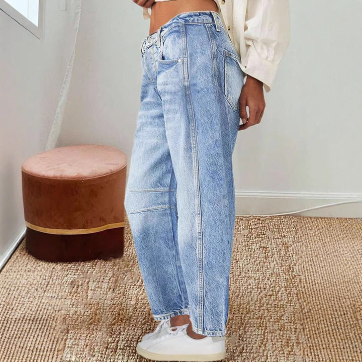 Dame brede jeans i afslappet vintage stil med kvalitetsdetaljer Stilla