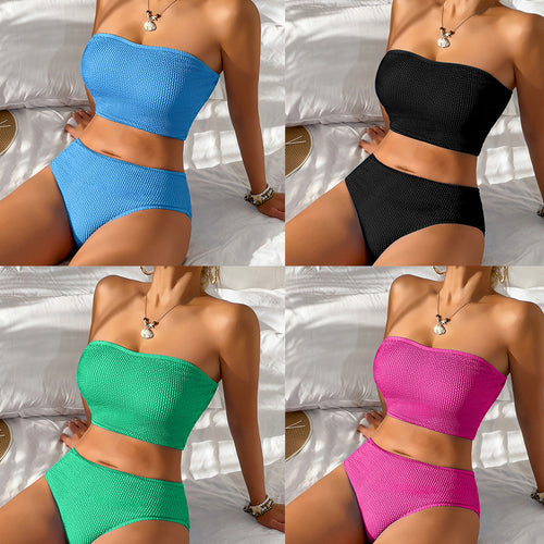 Femme Textured Bandeau To-delt Bikini-sæt Stilla