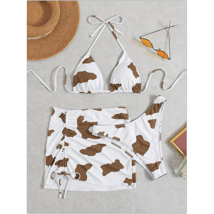 Dame Strandset med kreativ Cut-Out og elastisk Minirok Stilla