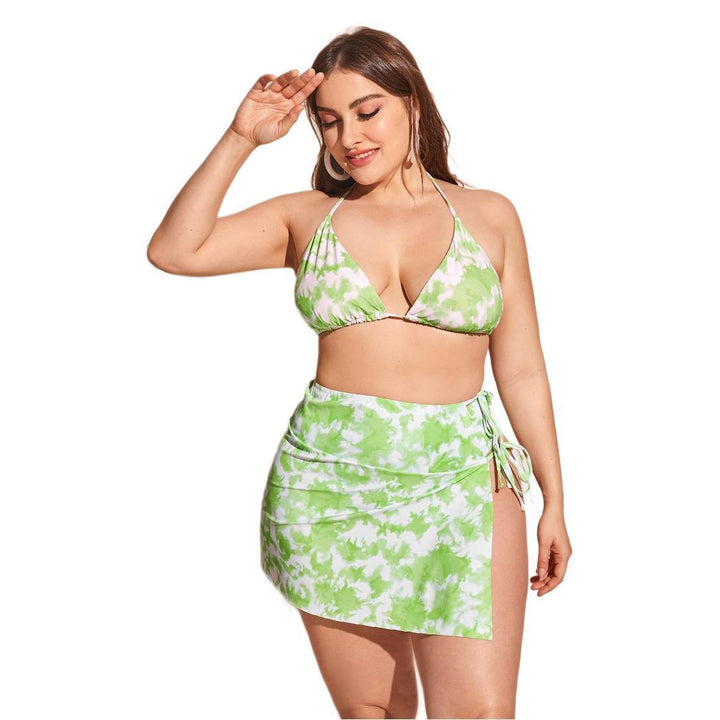 Dame triangle-bikini med høj talje og moderne farvegradient Skovae