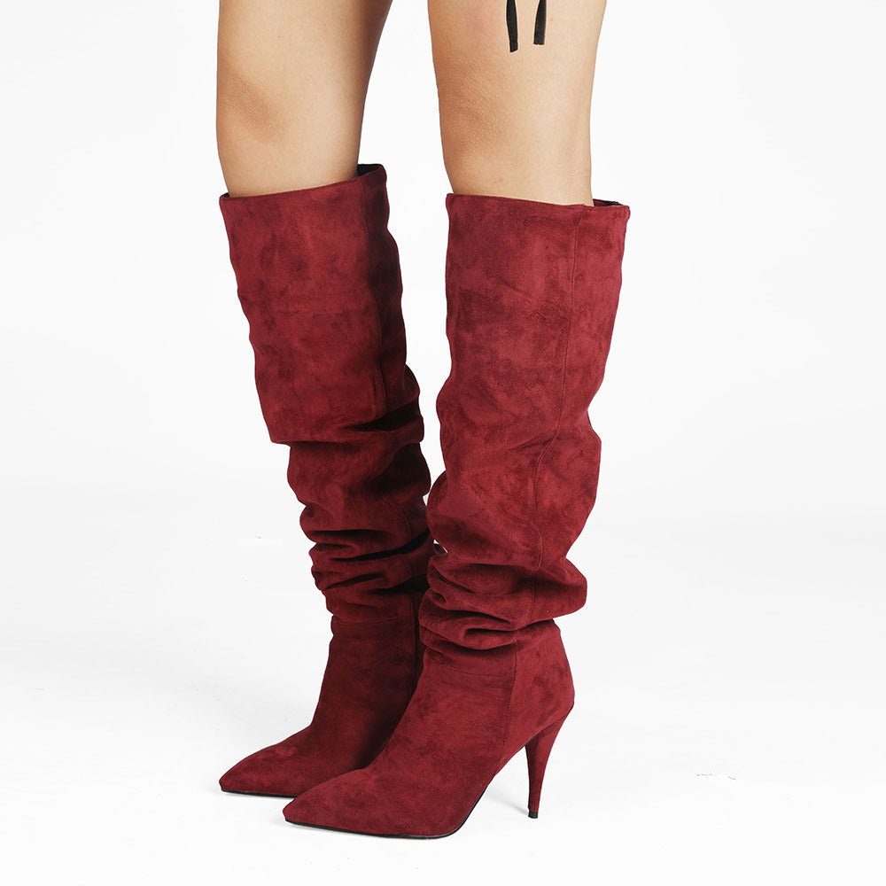 Femme Slouchy Højhælede Over-the-Knee Støvler Stilla