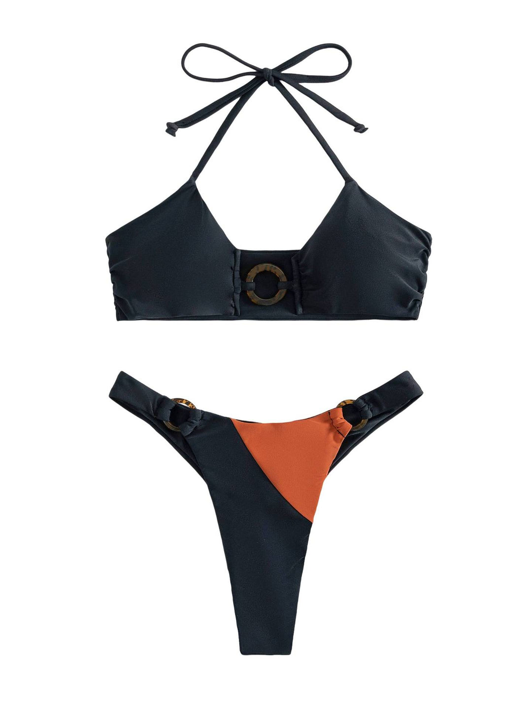Dame bikini-sæt med moderne haltertop og elegante spændelementer Stilla