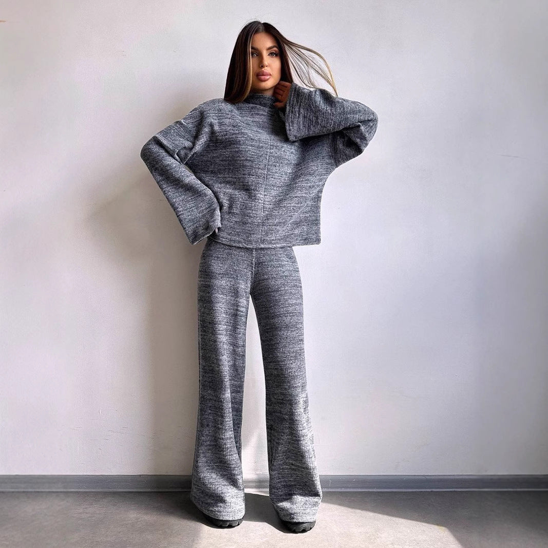Kvinders loungewear sæt med løs pasform og moderne rib-design