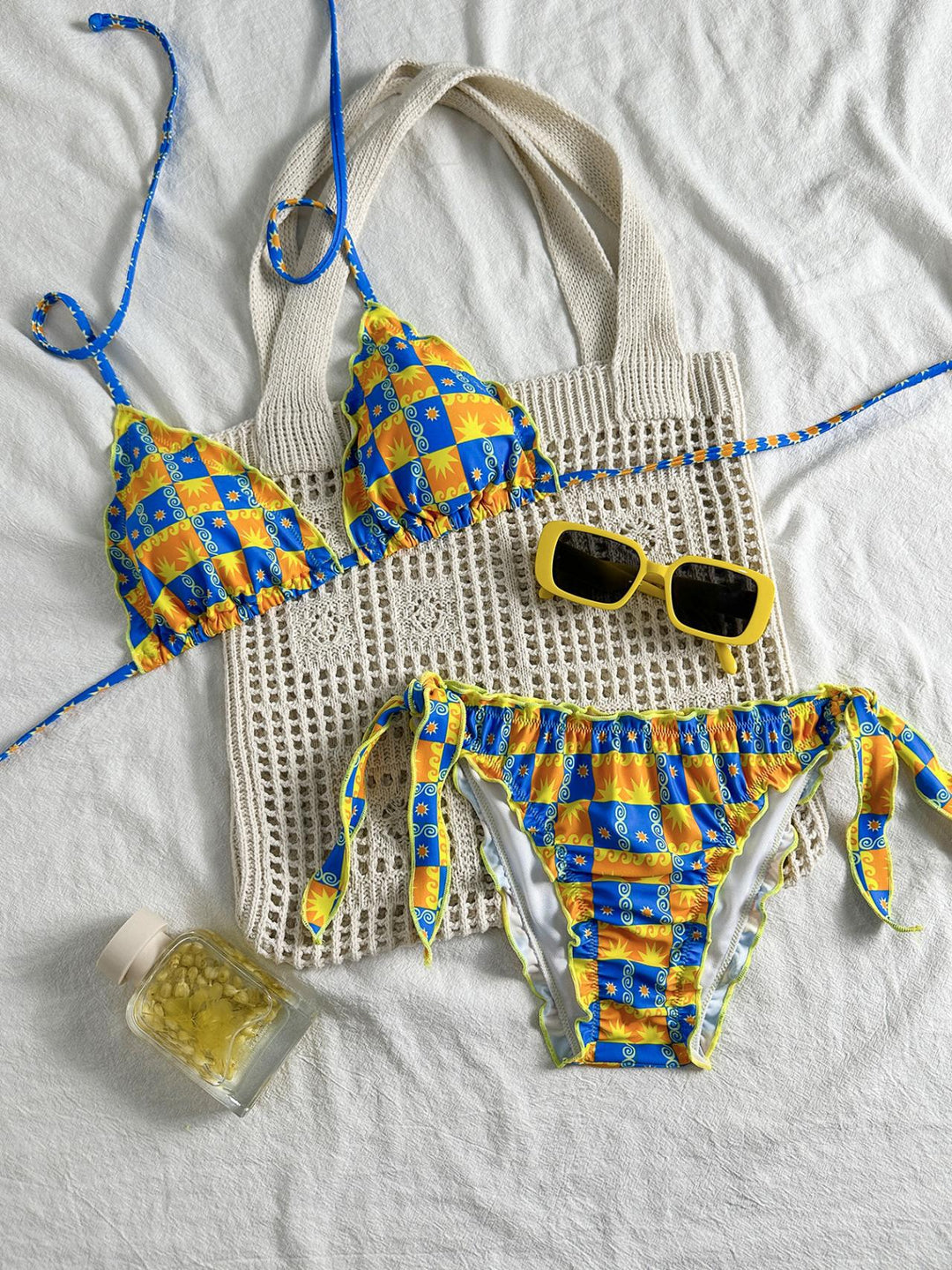 Damer floral mønstret trekant-bikini Skovae