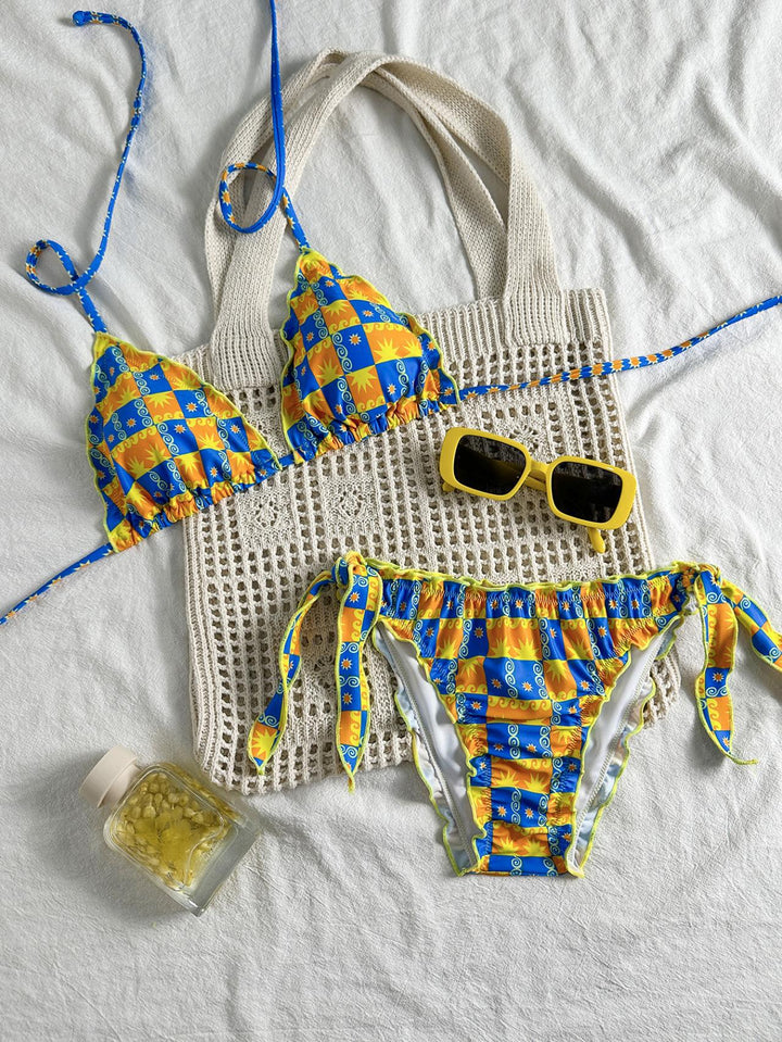 Damer floral mønstret trekant-bikini Skovae