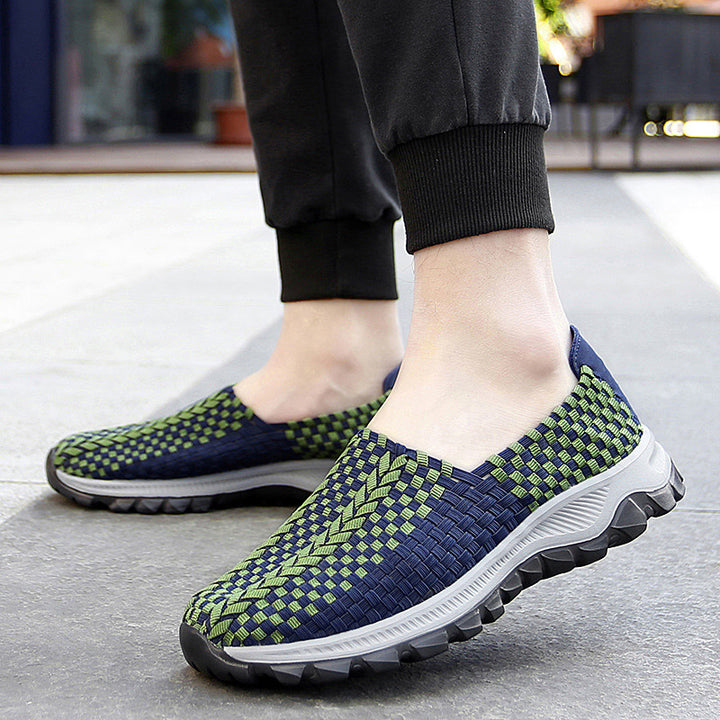 Unisex nan flettede elastiske slippers med let dæmpende sål Skovae