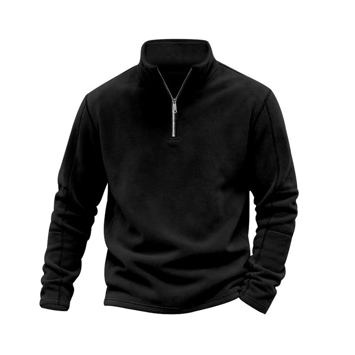 Herrer nan let fleece-pullover med halvmellem lynlås og ståkrave Skovae
