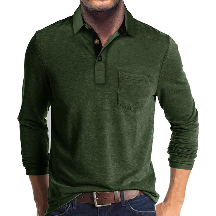 Herrer Langærmet Poloshirt Stilla