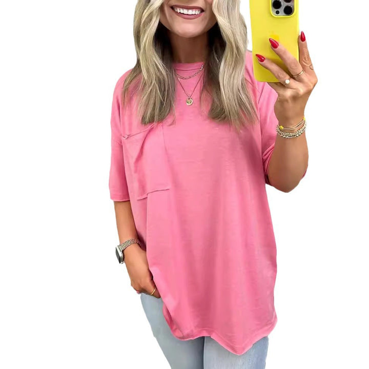 Kvindernes afslappede oversized T-shirt med lomme Stilla