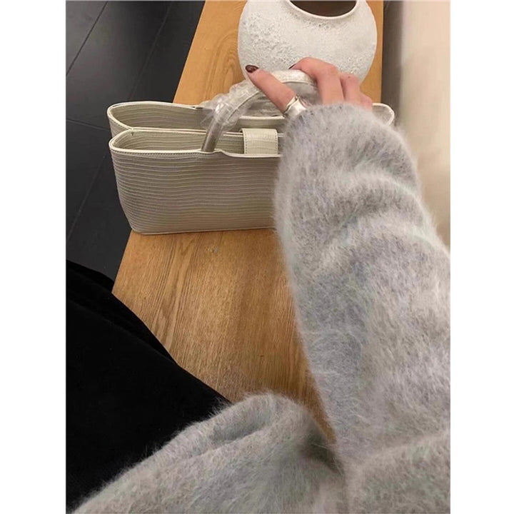 Dame blød Mohair-strikjakke med afslappet snit Stilla