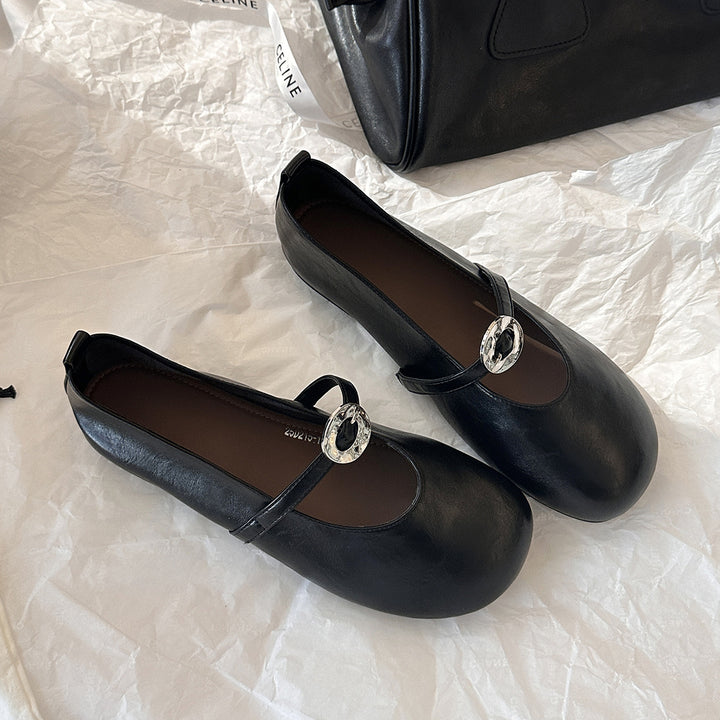 Dame Elegante Mary Jane Ballerinas med unikke spænde-detaljer Stilla