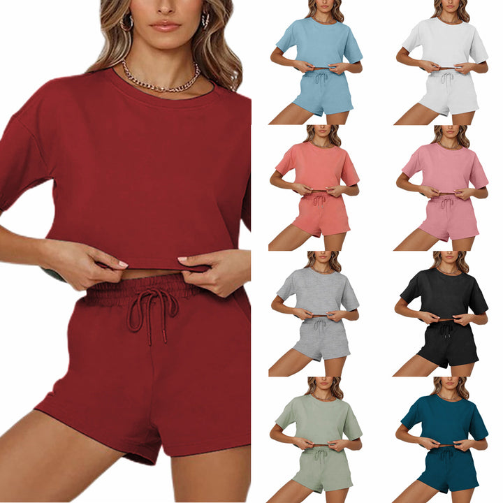 Damer afslappet crop-top og shorts sæt Stilla
