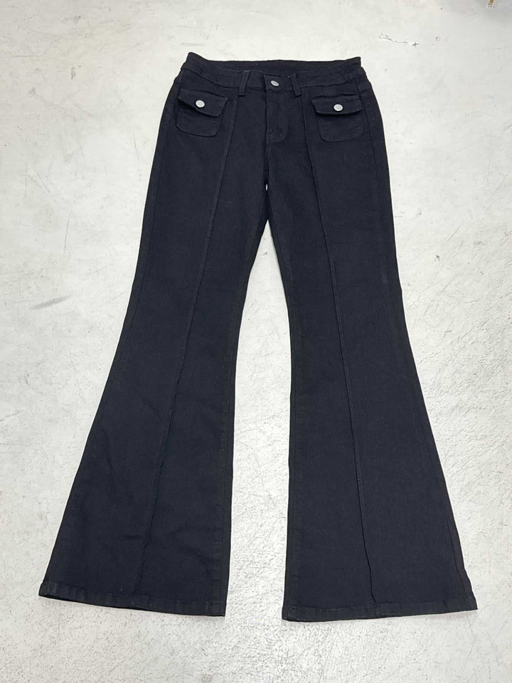 Dame Højhalsede Flared Jeans med praktiske lommer Skovae