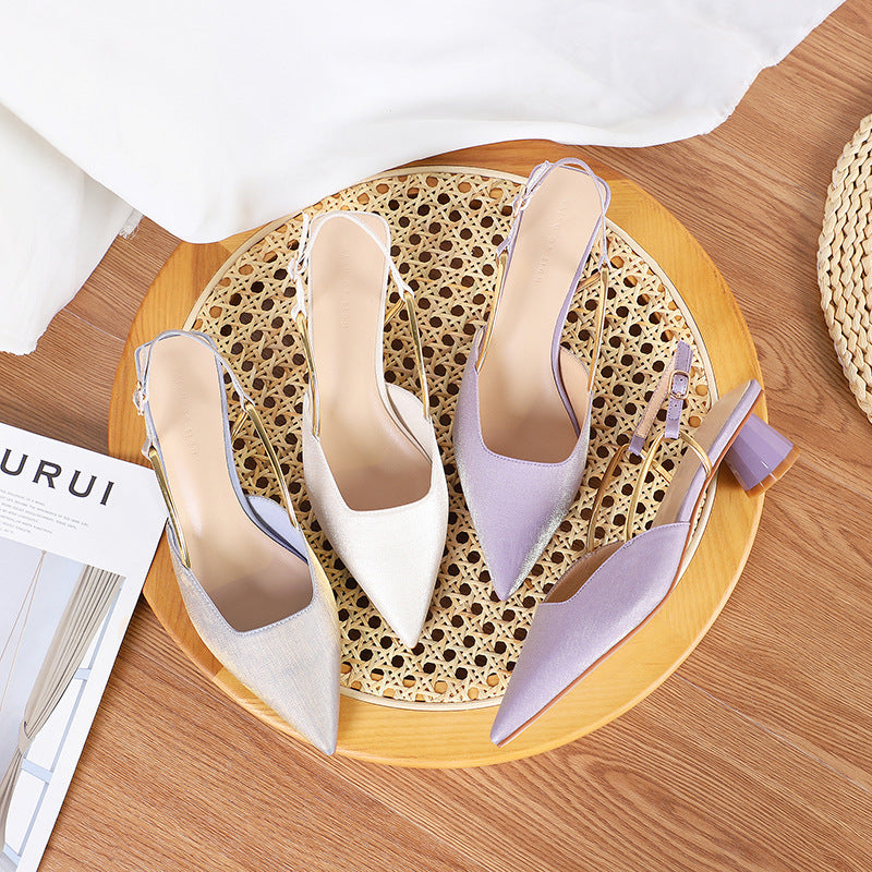 Femme Stilfulde Slingback Pumps med Unik Geometrisk Hæl Stilla