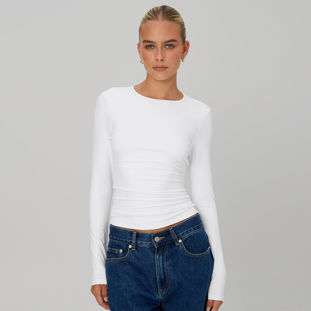 Dame longsleeve bodyshirt med figurskabende pasform og behagelig bærekomfort Stilla