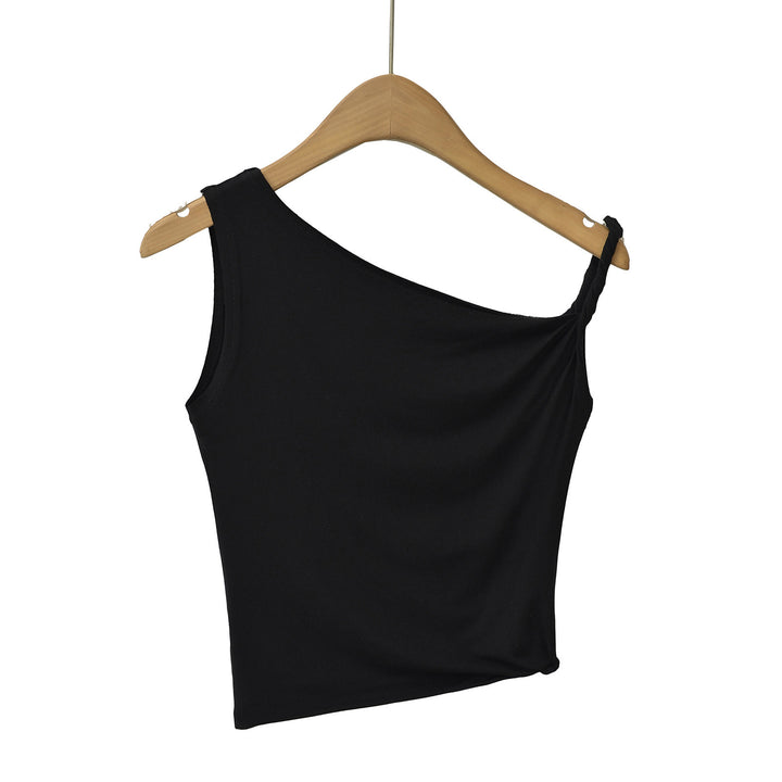 Dame asymmetrisk top med én skulderdesign og moderne draperingsdetaljer Stilla