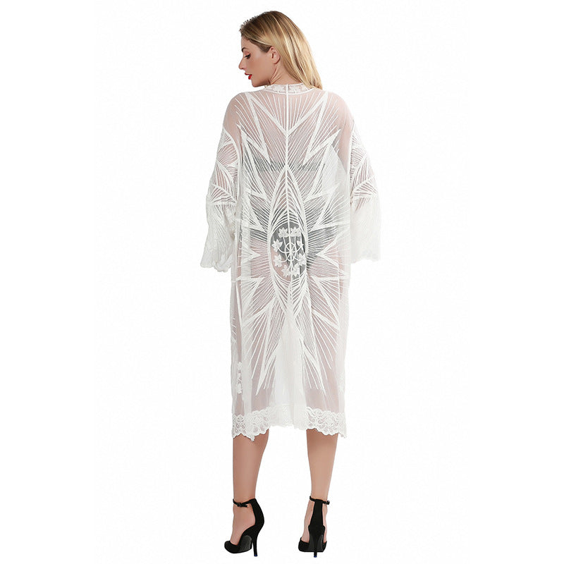 Dame Gennemsigtig Bohemian Spids Kimono Stilla