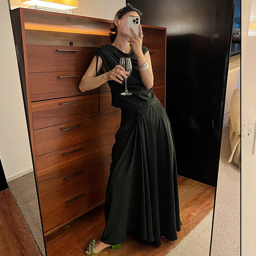 Dame Maxikjole med elegant draperet design Stilla