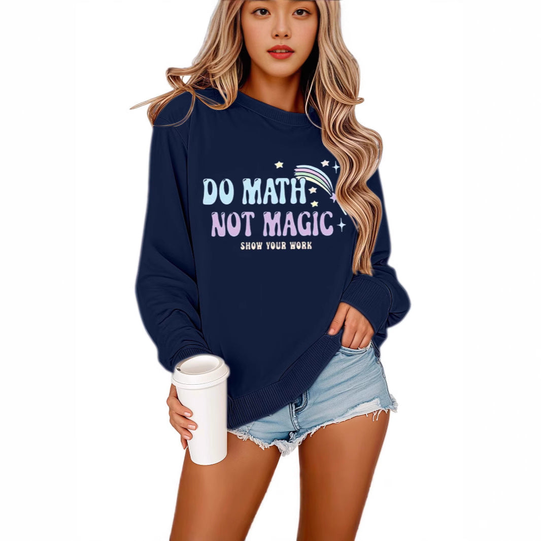 Kvinders sweatshirt med motiverende matematiktryk og afslappet pasform Stilla
